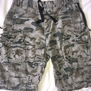 French Connection camo cargo shorts.